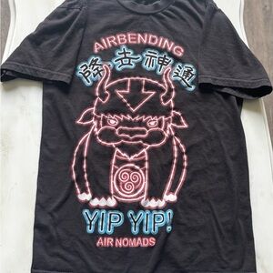 Nickelodeon Black Short Sleeve Tee with Anime Graphic